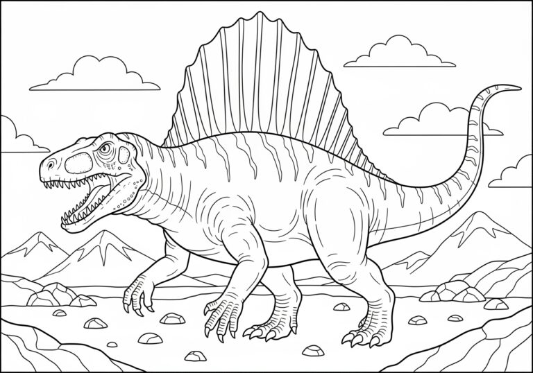 Dimetrodon Picture to Print Out and Color