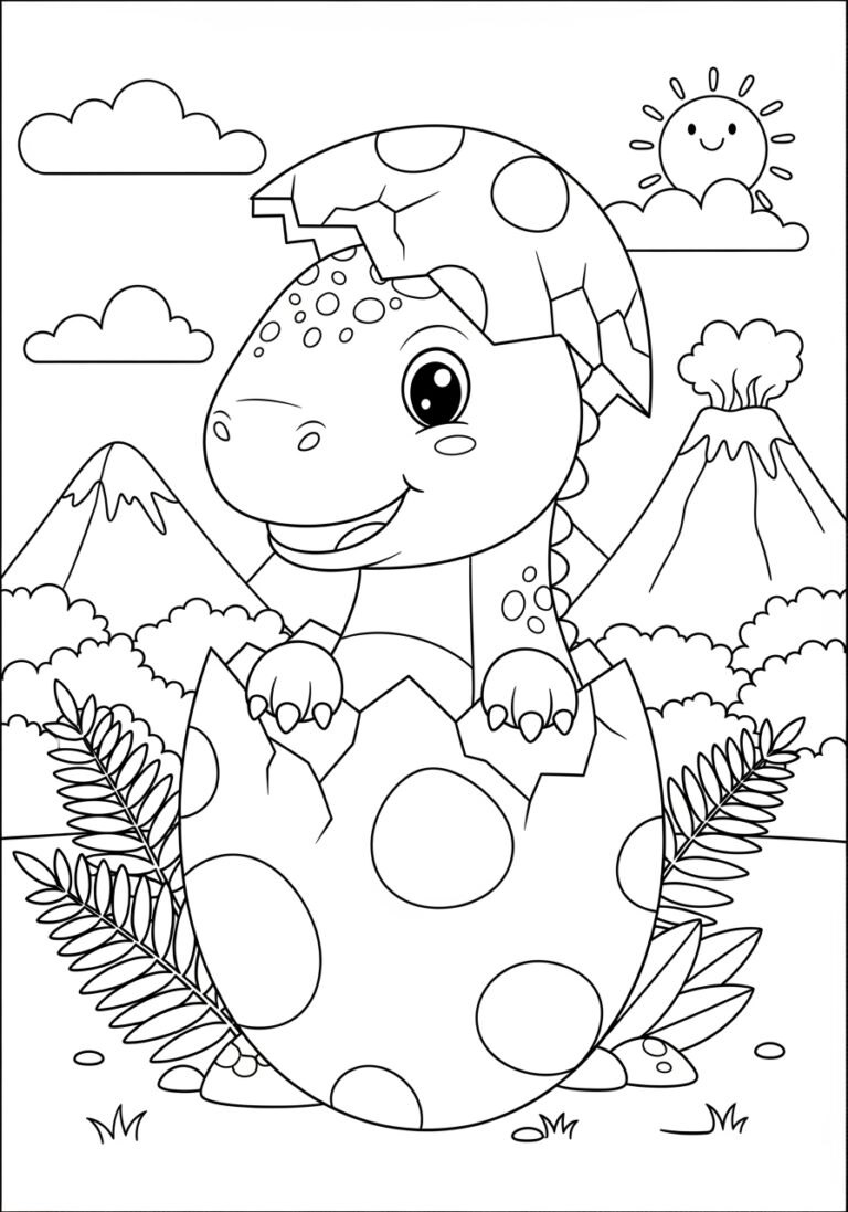 Dino Egg Coloring Page Dino Egg Coloring Page