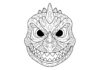 Dino Mask Coloring Page to Print Out and Color