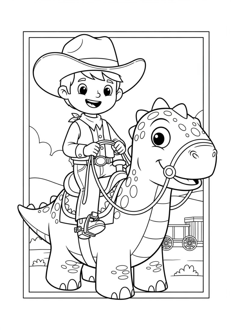 Dino Ranch Color Page to Print Out and Color