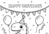 Dinosaur Birthday Coloring Page to Print Out and Color