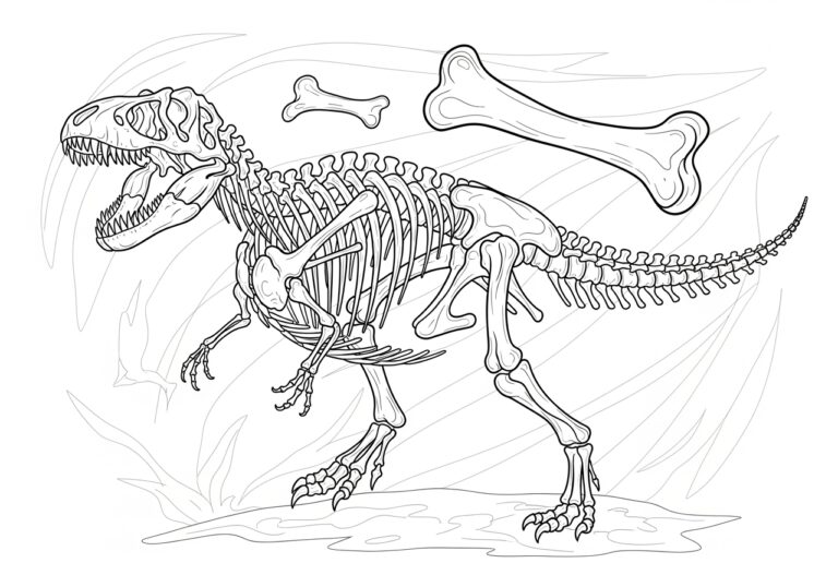 Dinosaur Bone Coloring Page Dinosaur Bone Coloring Page