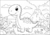 Dinosaur Coloring Page to Print Out and Color
