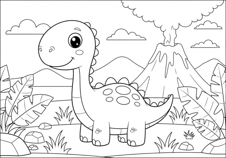 Dinosaur Coloring Page to Print Out and Color