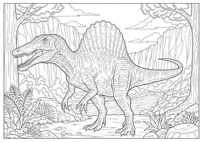 Dinosaur Picture to Print Out and Color: Spinosaur…