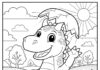Dinosaur Easter Egg Coloring Page to Print Out and Color