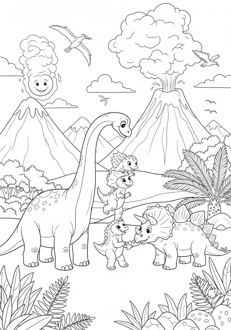 Dinosaur Family Coloring Page Dinosaur Family Coloring Page