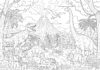 Dinosaur Land Coloring Page to Print and Color