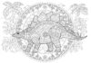 Dinosaur Mandala Coloring Page to Print Out and Color