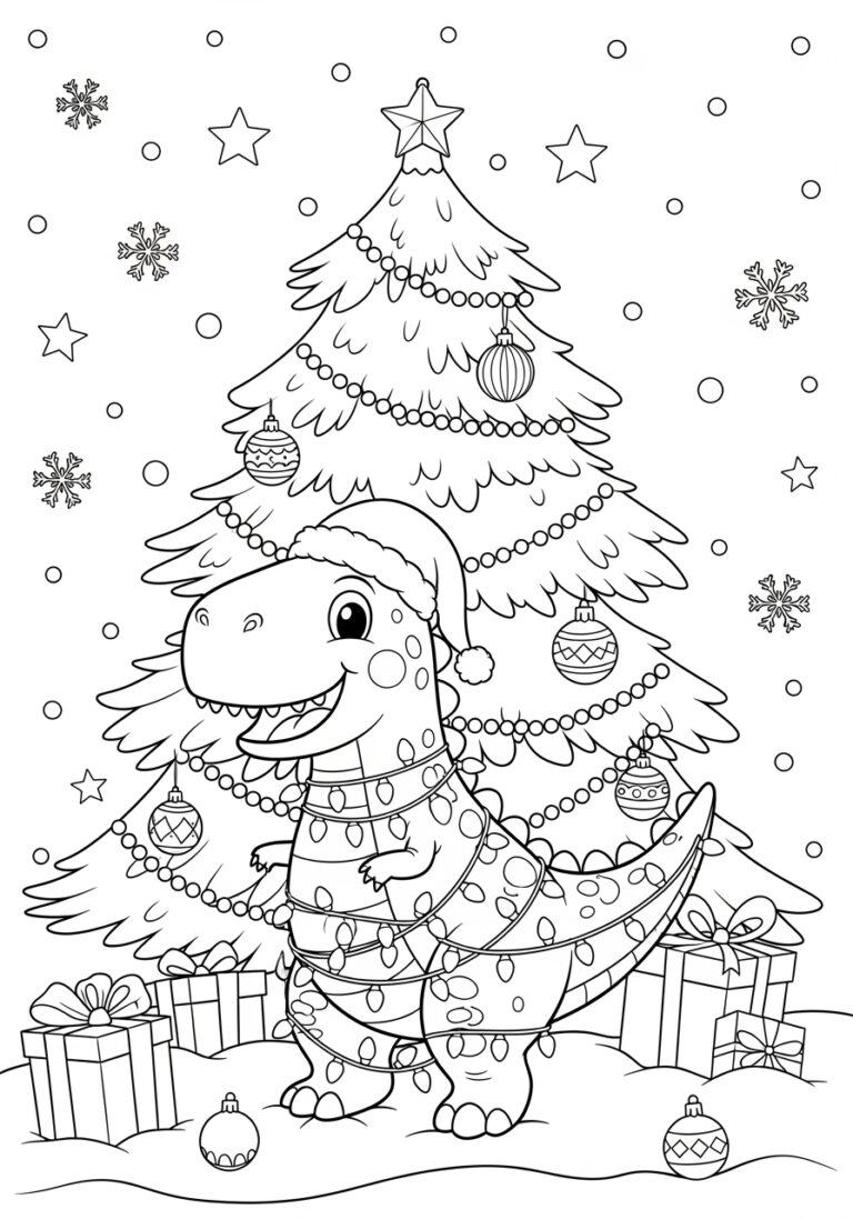 Dinosaur Ornament Coloring Page Dinosaur Ornament Coloring Page