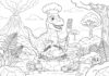Dinosaur Thanksgiving Coloring Page to Print Out and Color