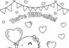 Dinosaur Valentine’s Day Coloring Page