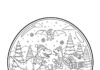 Dinosaur Winter Adventure Snow Globe Coloring Page