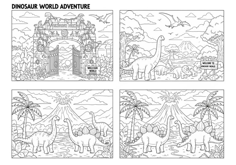 Dinosaur World Coloring Page
