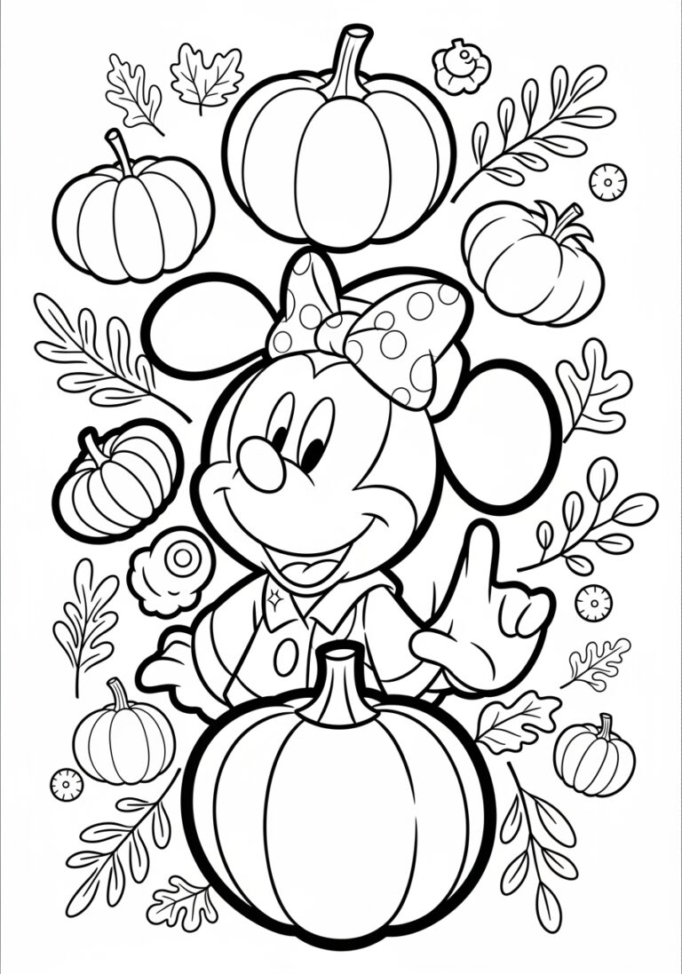 Disney Fall Coloring Page Disney Fall Coloring Page