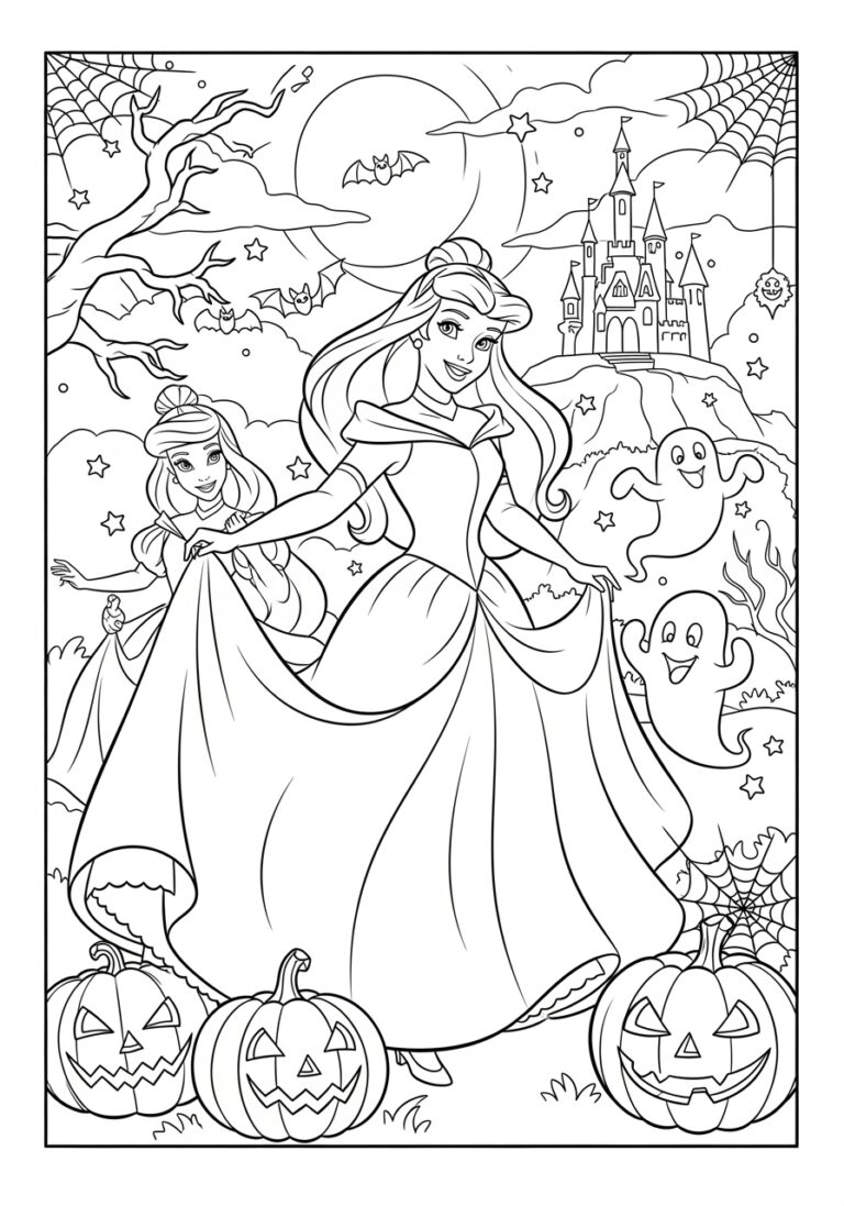 Disney Princess Halloween Coloring Page Disney Princess Halloween Coloring Page