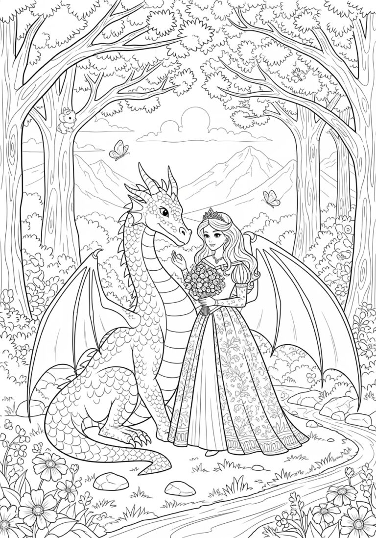 Dragon Princess Coloring Page Dragon Princess Coloring Page