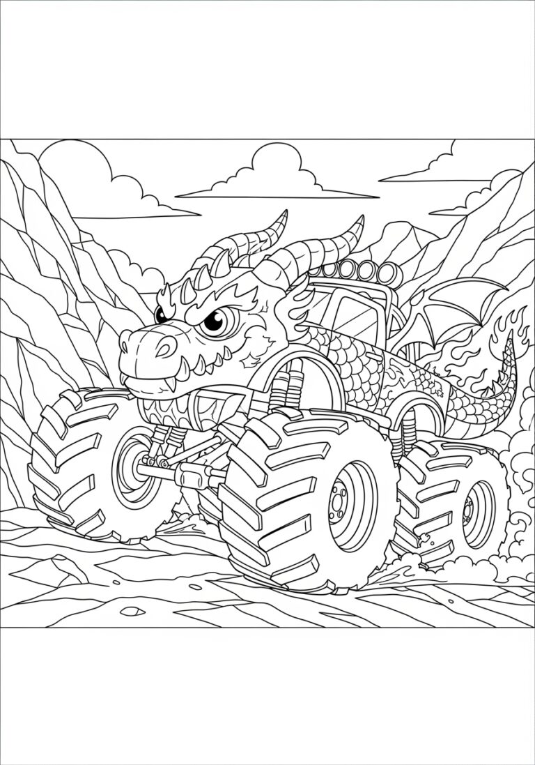 Dragonoid Monster Truck Coloring Page