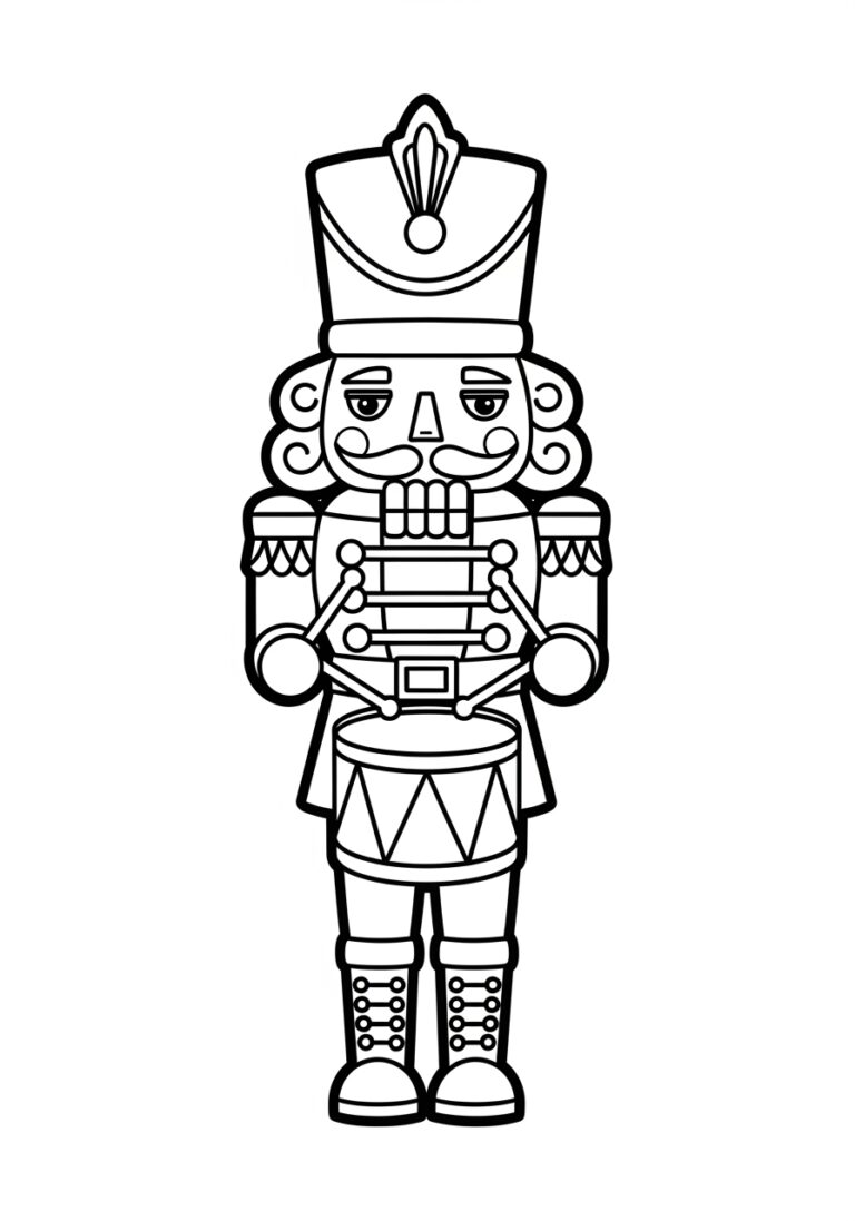Drummer Nutcracker Coloring Page