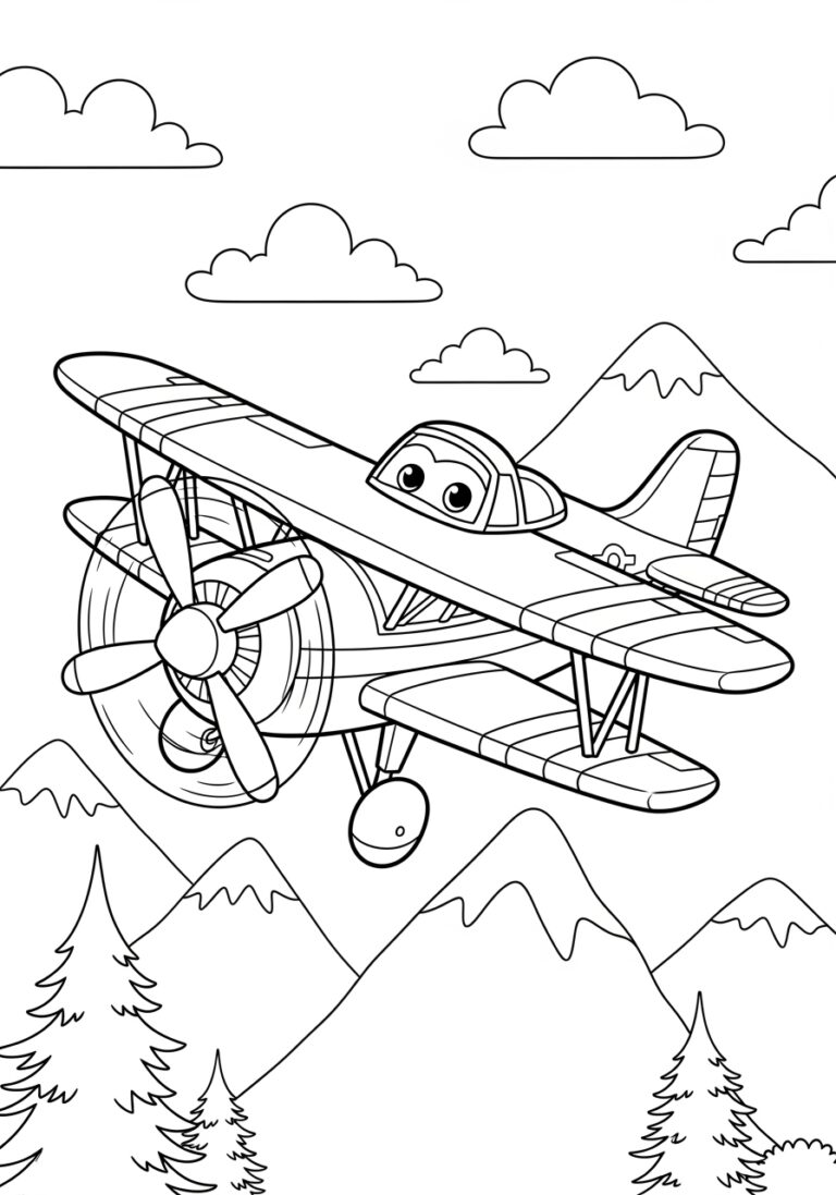 Dusty Plane Coloring Page to Print Out and Color
