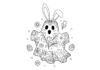 Easter Ghost with Bunny Ears Coloring Page