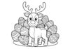 Easter Reindeer with Eggs Coloring Page