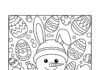 Easter Snowman Coloring Page with Egg and Bunny