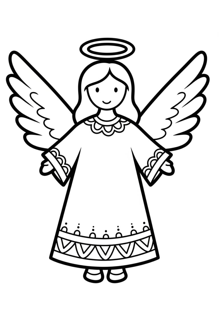 Easy Angel Coloring Page Easy Angel Coloring Page