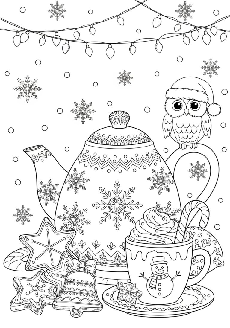 Easy Christmas Coloring Page for Adults Easy Christmas Coloring Page for Adults