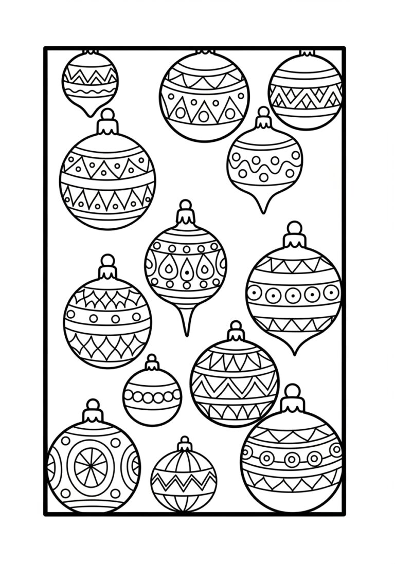 Easy Christmas Ornament Coloring Page Easy Christmas Ornament Coloring Page
