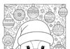 Easy Cute Christmas Coloring Page