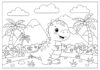 Easy Cute Dinosaur Coloring Page