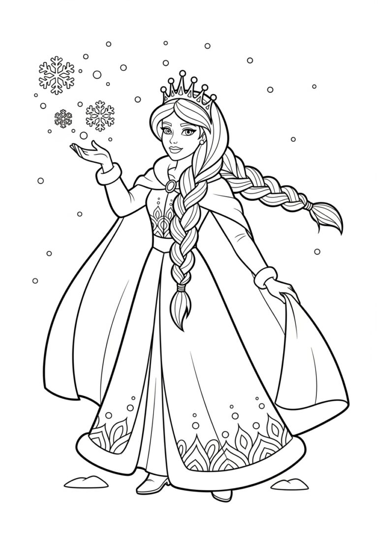 Easy Elsa Coloring Page Easy Elsa Coloring Page