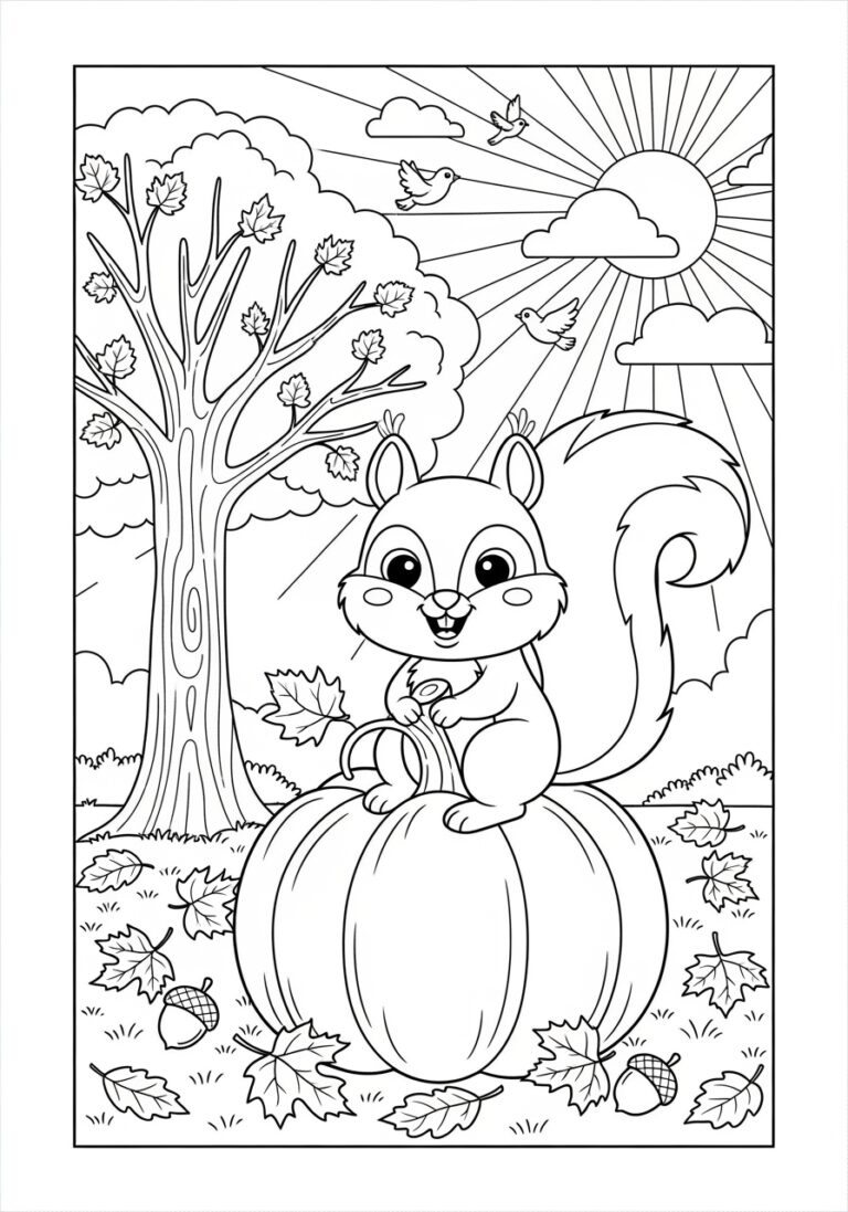 Easy Fall Coloring Page Easy Fall Coloring Page