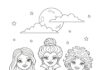 Easy Hocus Pocus Witch Trio Coloring Page