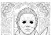 Easy Michael Myers Outline Coloring Page