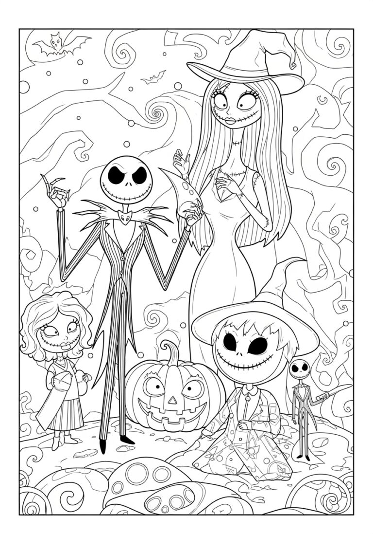 Easy Nightmare Before Christmas Coloring Page Easy Nightmare Before Christmas Coloring Page