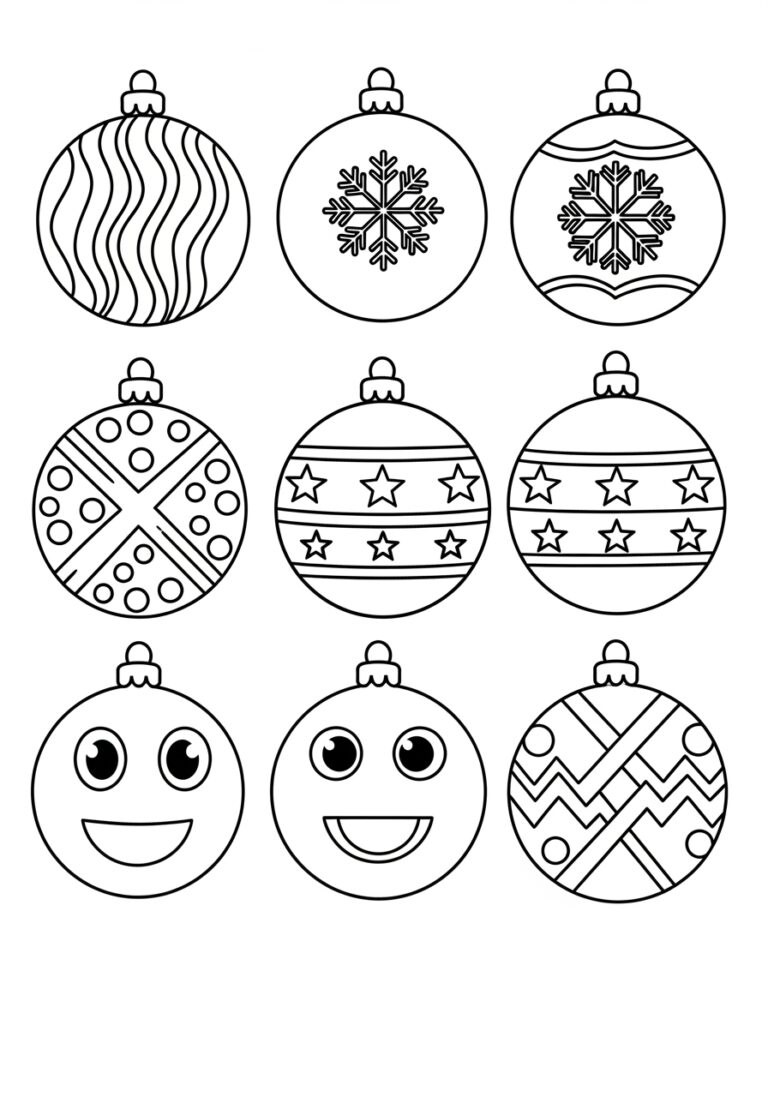 Easy Ornament Coloring Page for Preschool