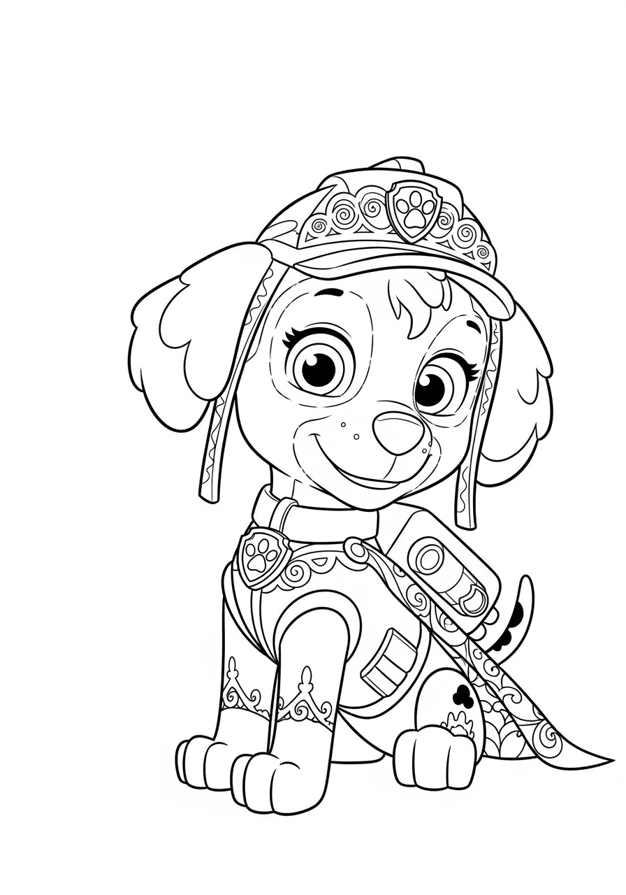 Easy Paw Patrol Coloring Page for Kids