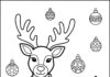 Easy Reindeer Coloring Page for Toddlers