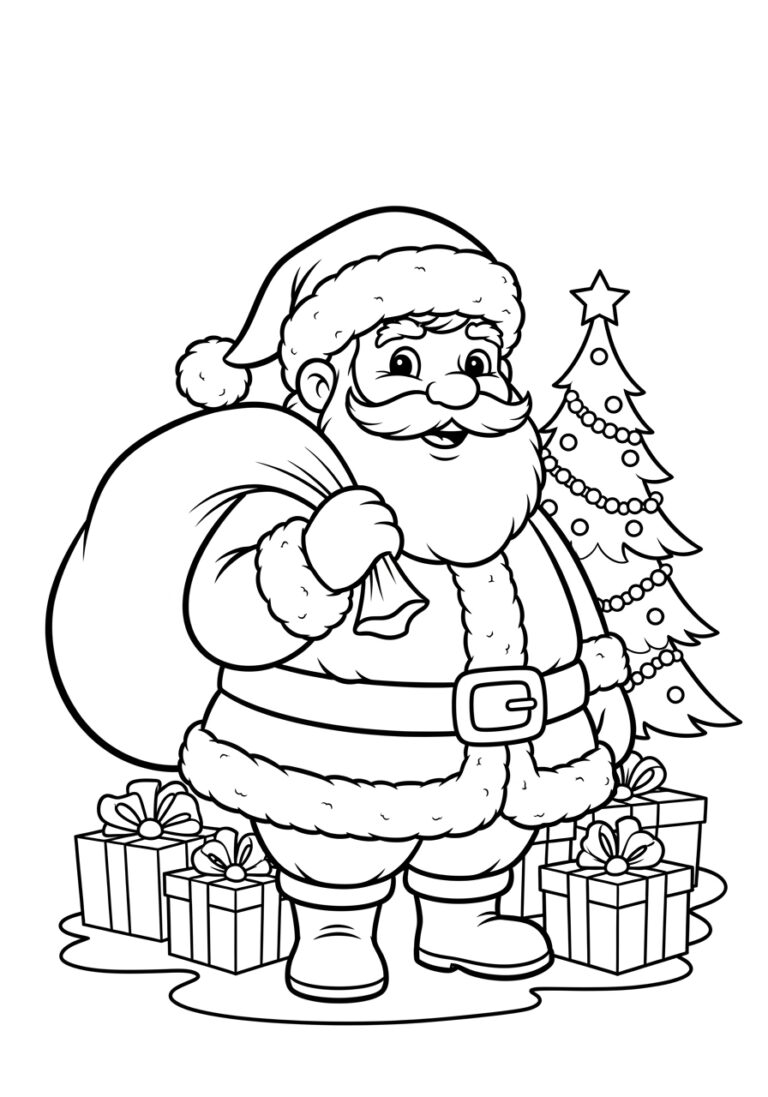Easy Santa Coloring Page Easy Santa Coloring Page
