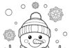 Easy Snowman Coloring Page for Toddlers