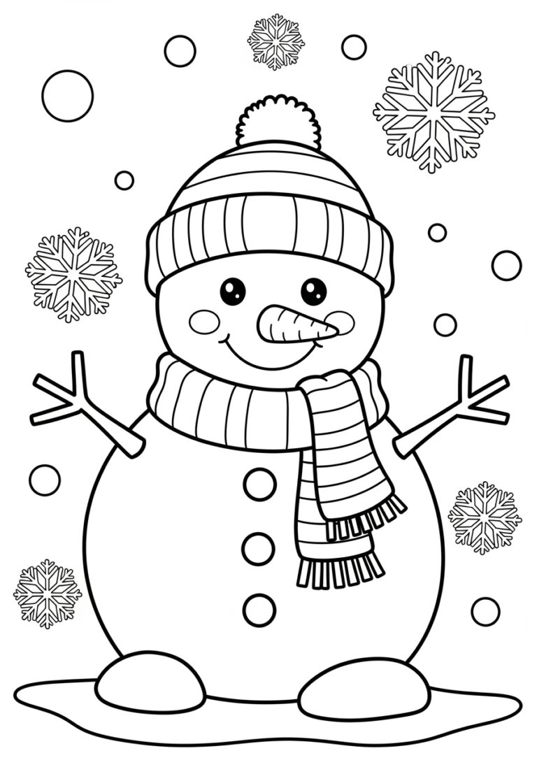 Easy Snowman Coloring Page for Toddlers Easy Snowman Coloring Page for Toddlers