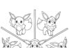 Eevee Evolution Coloring Page to Print and Color