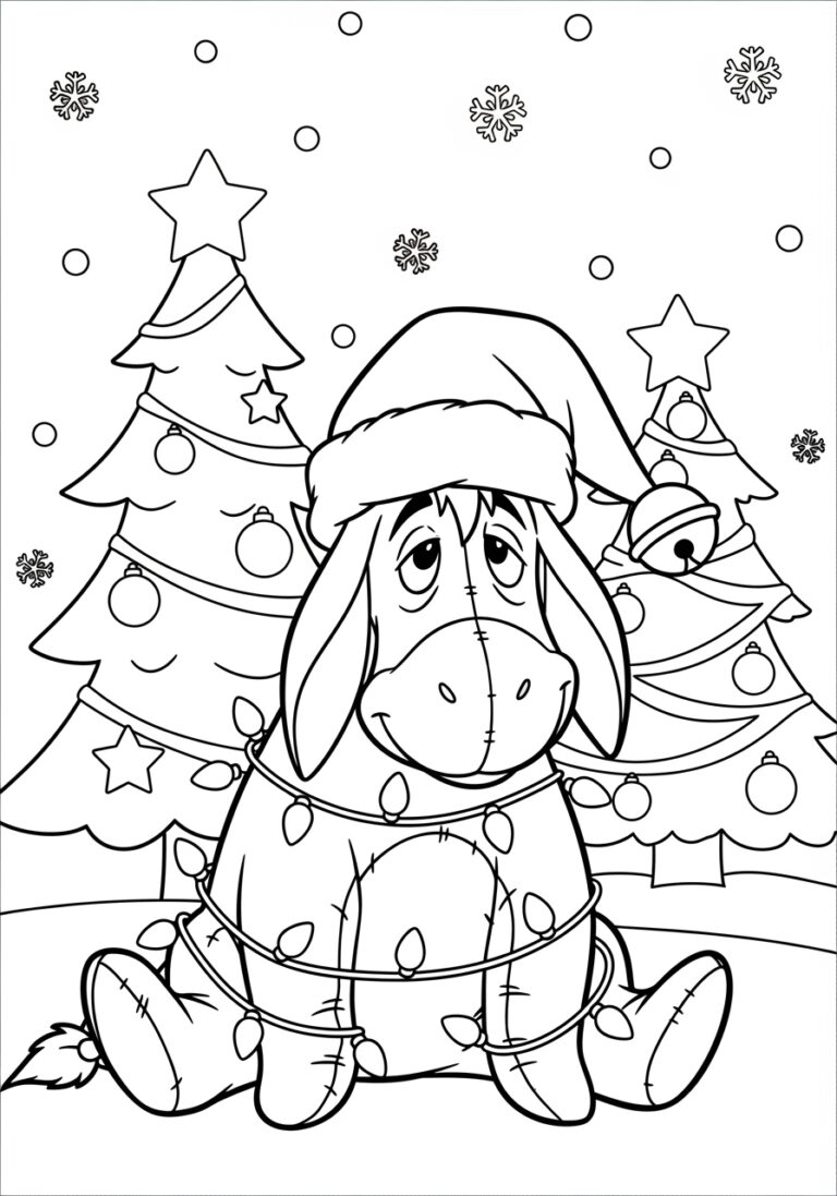 Eeyore Christmas Coloring Page Eeyore Christmas Coloring Page