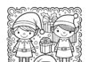 Elf and Santa Coloring Page