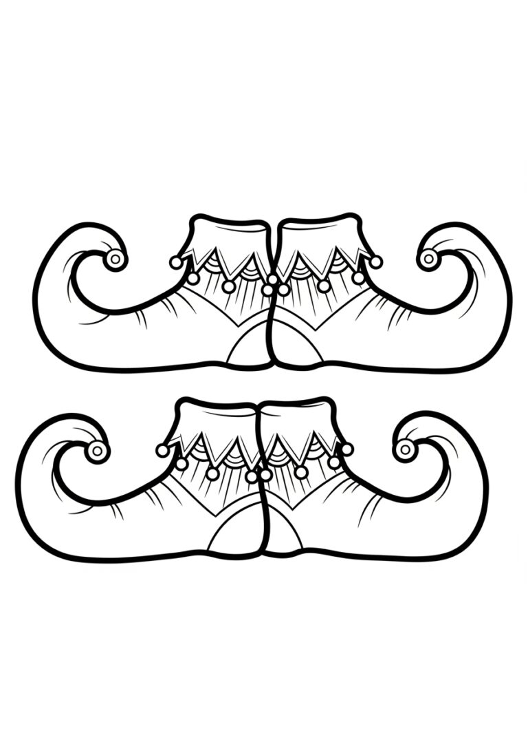 Elf Shoe Coloring Page Elf Shoe Coloring Page