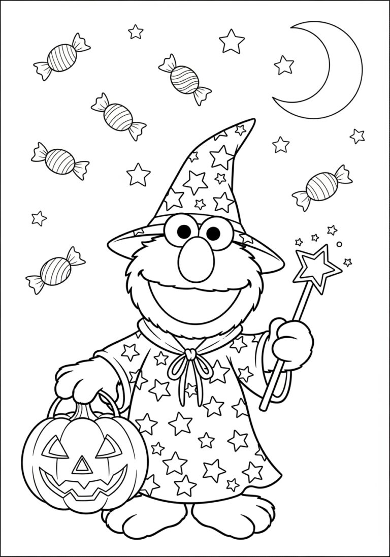 Elmo Halloween Coloring Page Elmo Halloween Coloring Page