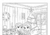 Elsa and Anna Christmas Coloring Page