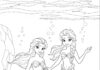 Elsa and Anna Mermaid Coloring Page